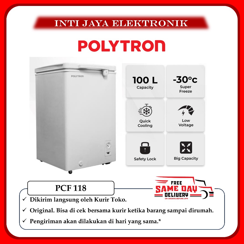 FREEZER BOX POLYTRON 100 LITER PFC-118 POLYTRON CHEST FREEZER PCF118 PCF 118