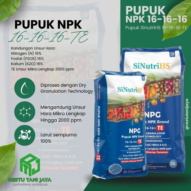 Pupuk NPK 16-16-16+TE 50KG