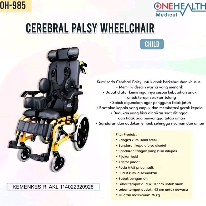 Kursi Roda Cerebral Palsy Anak Onehealth Wheelchair