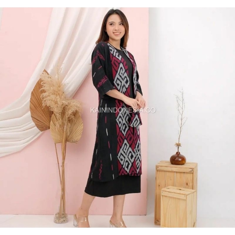 CARDIGAN WANITA OUTER TENUN LOMBOK WARNA HITAM PALING MURAH