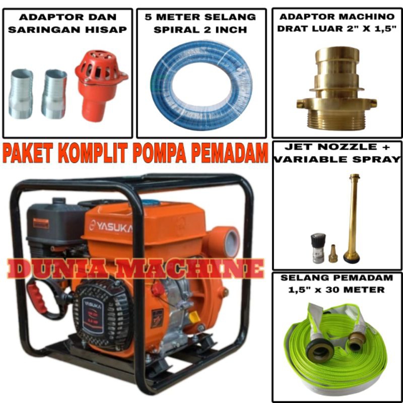 mesin pompa alkon pemadam Yasuka komplit jet nozzle variable siap pakai