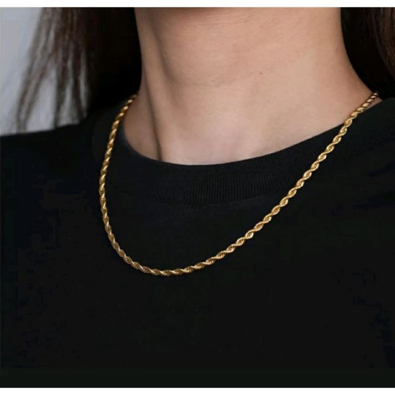 KALUNG ULIR TITANIUM kalung tambang titanium kalung tali tambang titanium