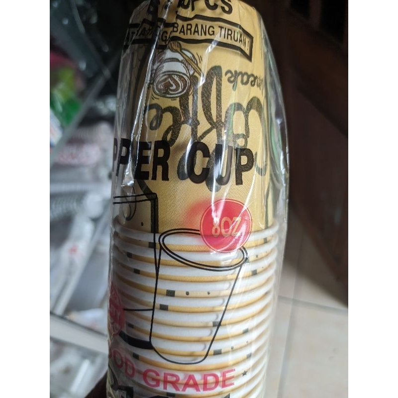Paper Cup Tebal Gelas Kopi Kertas Oakey 8 oz - Isi 50