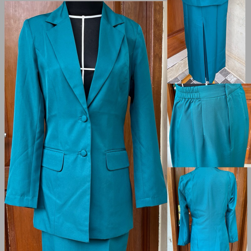 Seragam PKK FREE PIN warna hijau tosca || BLAZER PKK