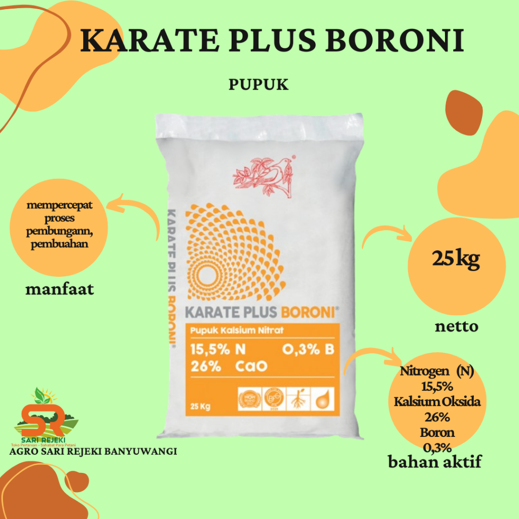 PUPUK KARATE PLUS BORONI 25KG PUPUK KALSIUM NITRAT