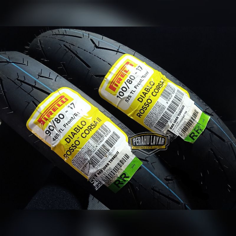 Ban donat Pirelli Diablo Rosso Corsa II ring 17 90/80 Tubless/Ban Motor Merk Pirelli Tubeless Tipe D