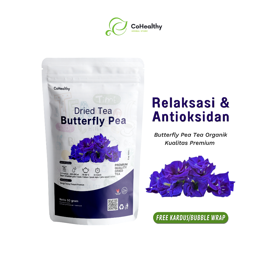 

Bunga Telang Kering Premium 50 gram Teh Bunga Biru Ungu Minuman Herbal