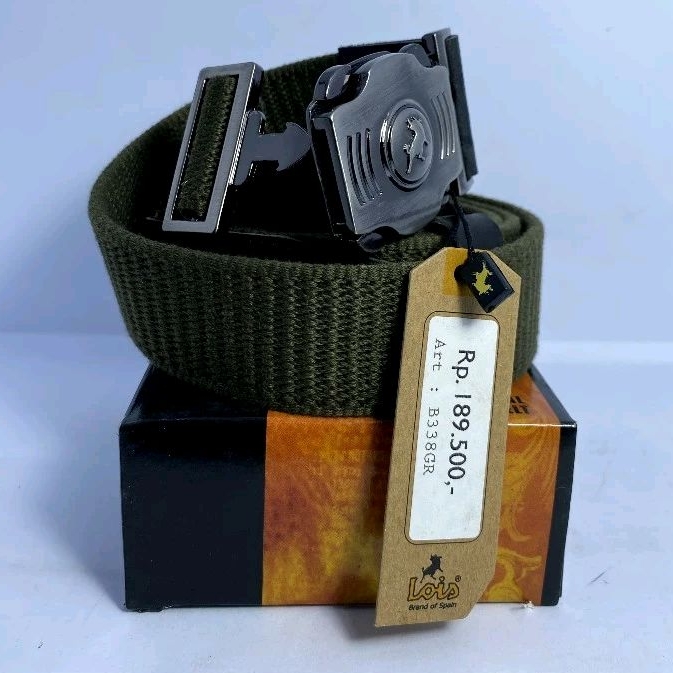 Belt Webbing Belt Pria Gesper Ikat Pinggang Pria Original Lois B338GR