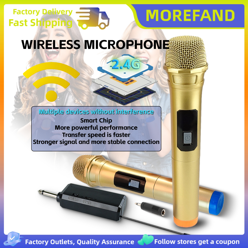 Microphone Wireless Bluetooth Mikrofon mic wireless  UHF Mic  Karaoke UHF Double Mic