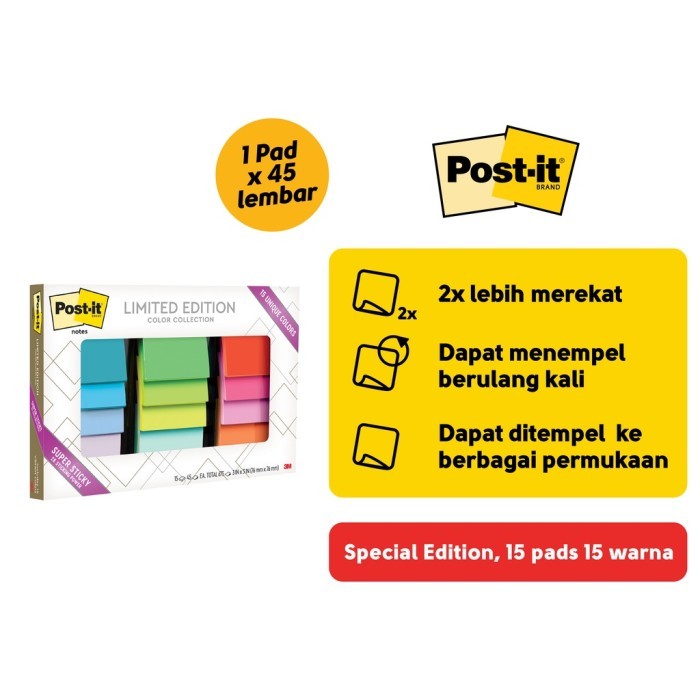 

Post-it 3M Super Sticky Notes Holiday Pack 654-15SSHO, 76x76 mm, 15pad