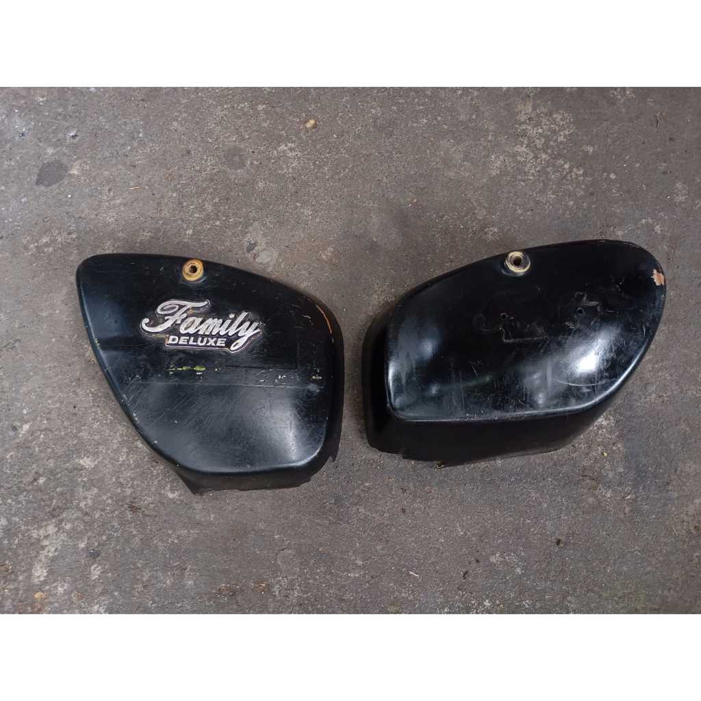 COVER TUTUP TEPONG AKI SET KANAN KIRI MOTOR SUZUKI FR 80 FAMILY ORIGINAL ASLI SEKEN COPOTAN