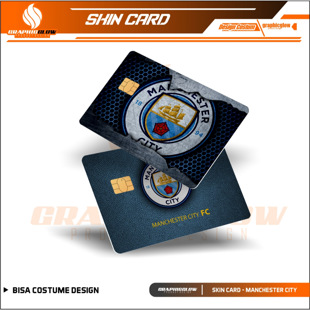 

LOGO MANCHESTER CITY STIKER PELINDUNG KARTU SKIN CARD ATM SIM KTP E-MONEY STICKER LEM KUAT ANTI GORES