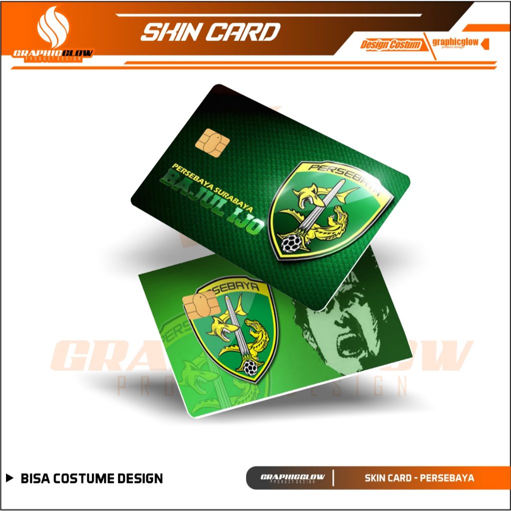 

LOGO PERSIBAYA STIKER PELINDUNG KARTU SKIN CARD ATM SIM KTP E-MONEY STICKER LEM KUAT ANTI GORES