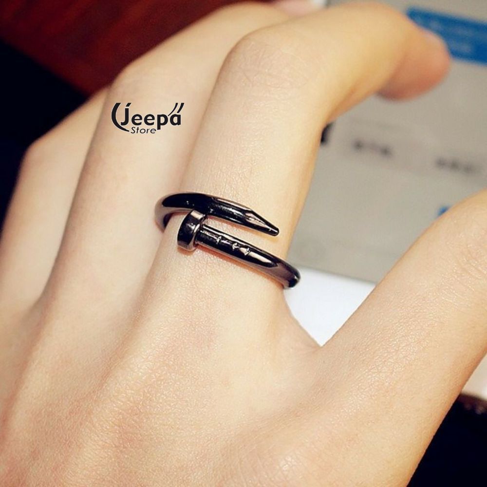 Cincin Titanium Model Paku Terbuka  | Cincin Couple Ring Style Korea Cincin Aesthetic