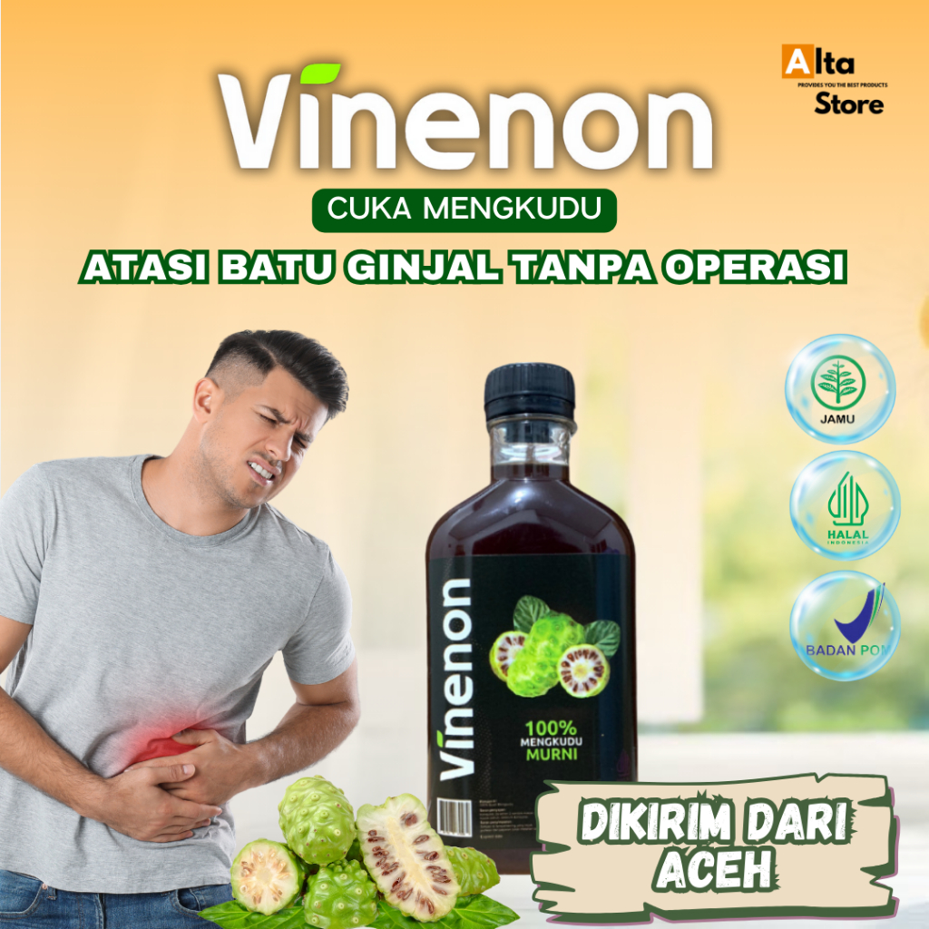 

VINENON - Cuka Herbal Dengan Kandungan 100% Mengkudu Asli 3X Lebih Ampuh Atasi Batuk Ginjal Asam Urat dan Kesehatan Jantung Melancarkan Urin 300 ml
