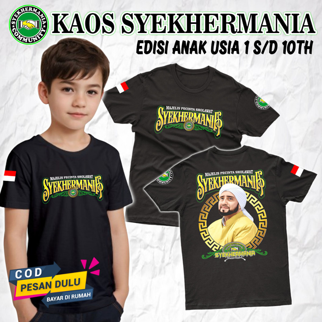 KAOS ANAK SYEKHERMANIA | Kaos Viral Terbaru Habib Syekh | T-Shirt Syekher Mania Kaos Zahir Mania Kao