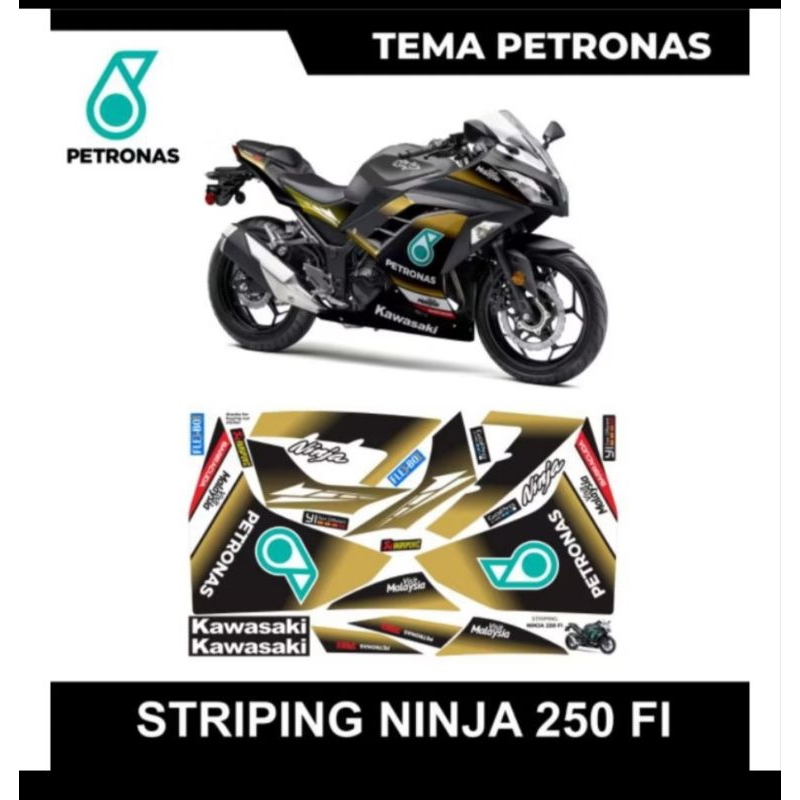 decal striping list body motor kawasaki ninja fi 250/variasi petronas