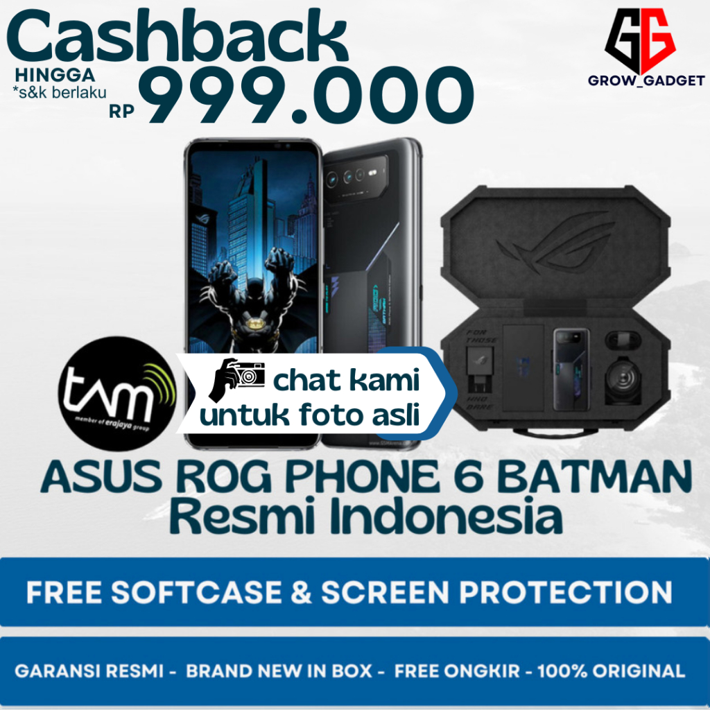 ASUS ROG PHONE 6 BATMAN EDITION 12/256GB GARANSI RESMI TAM