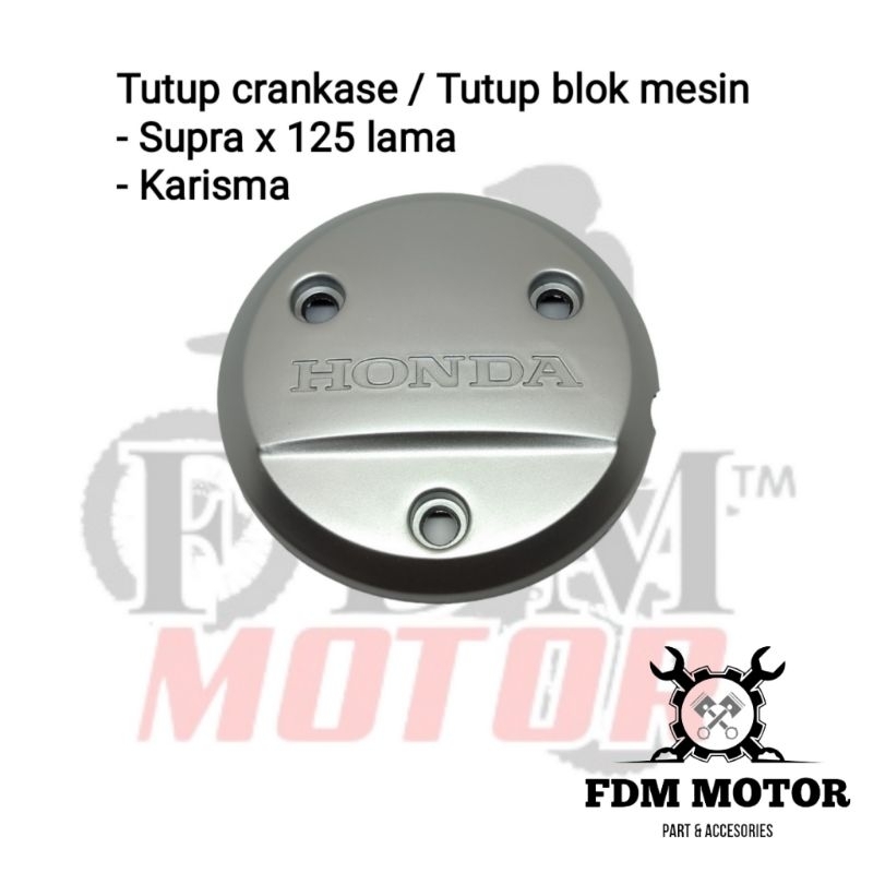 Tutup Crankcase / Blok mesin silver Supra x 125 lama / Karisma