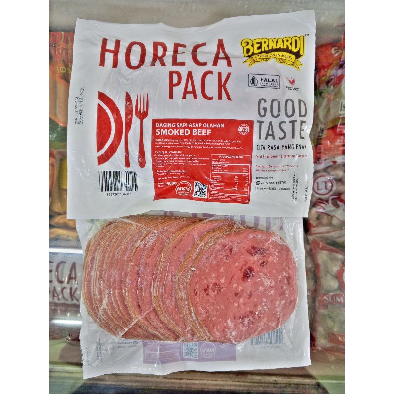 

SmokeBeef Bernardi 500gr / SmokeBeef Besar / Daging Asap / Bernardi / Smocked Beef