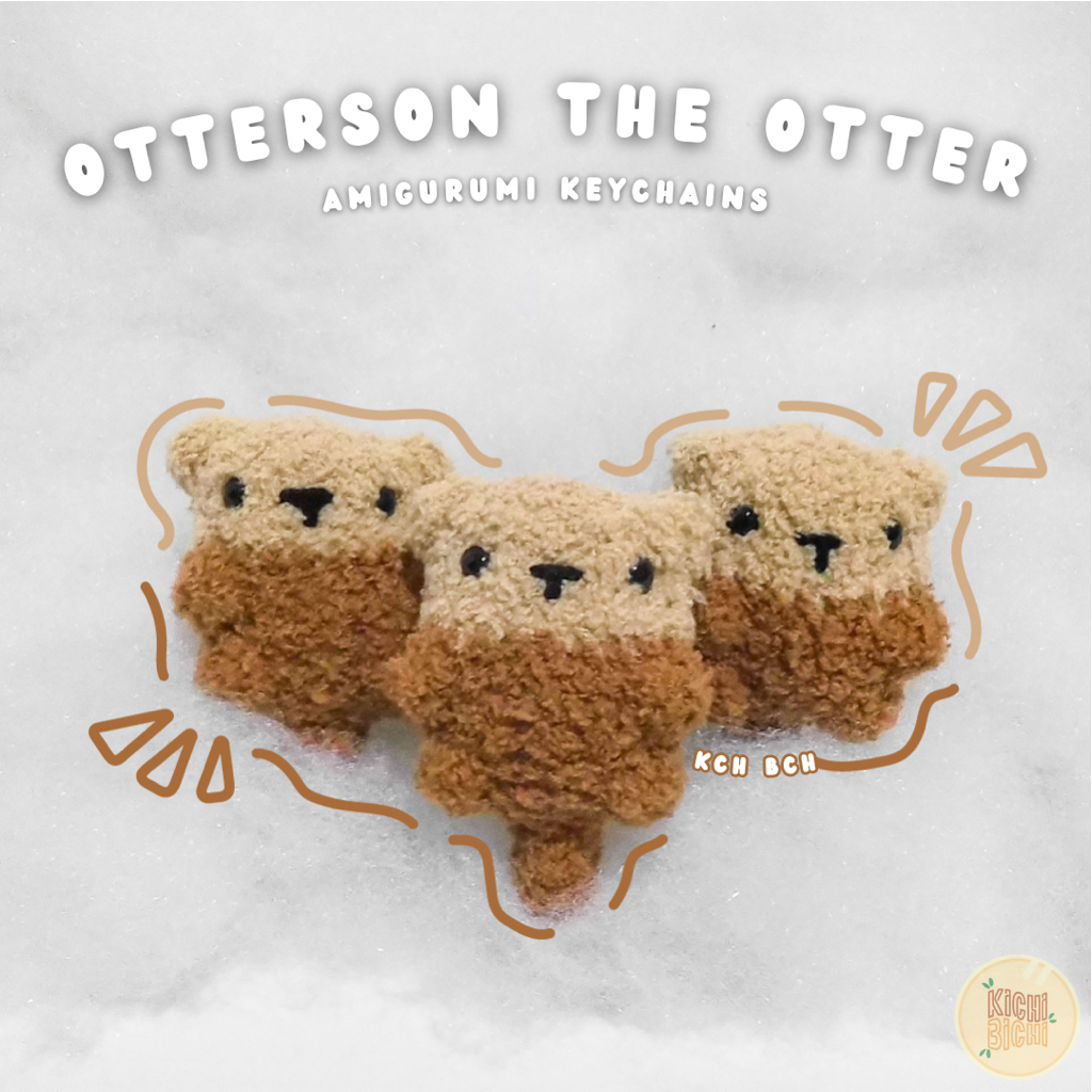 (Otterson the Otter) Amigurumi Crochet Berang Binatang Gantungan Kunci | Keychain | Boneka | Doll