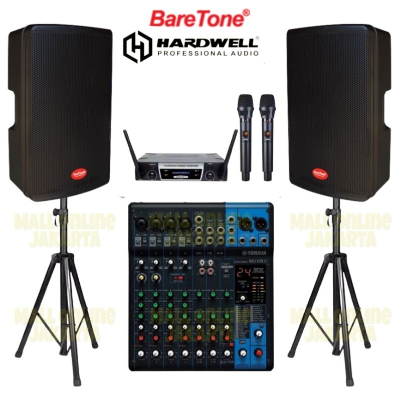 Paket Speaker aktif Baretone 15 inch Max 15Rc sound system yamaha