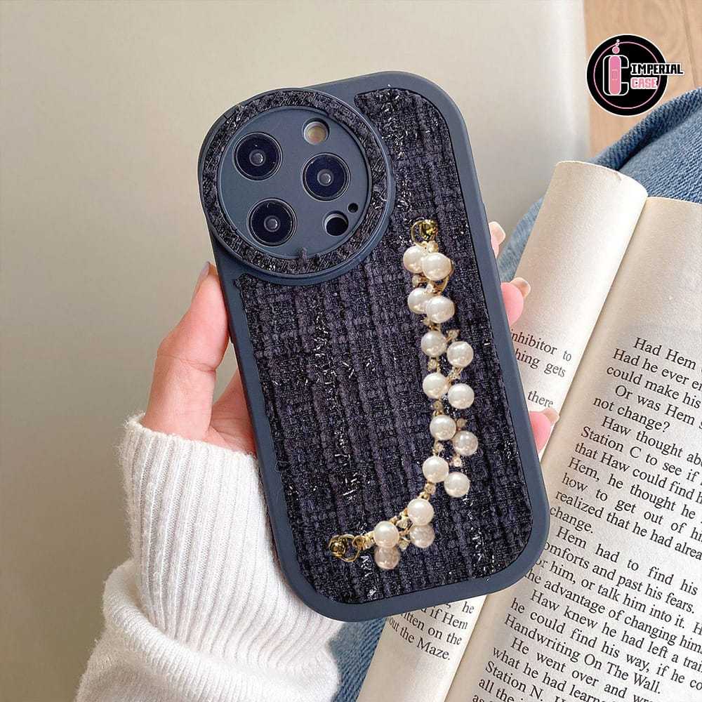 GC107 Rajut Wooven Tweed Pearl Beads Grip Softcase/ Casing Hp For SAMSUNG A03 A03S A02S A03 CORE A04
