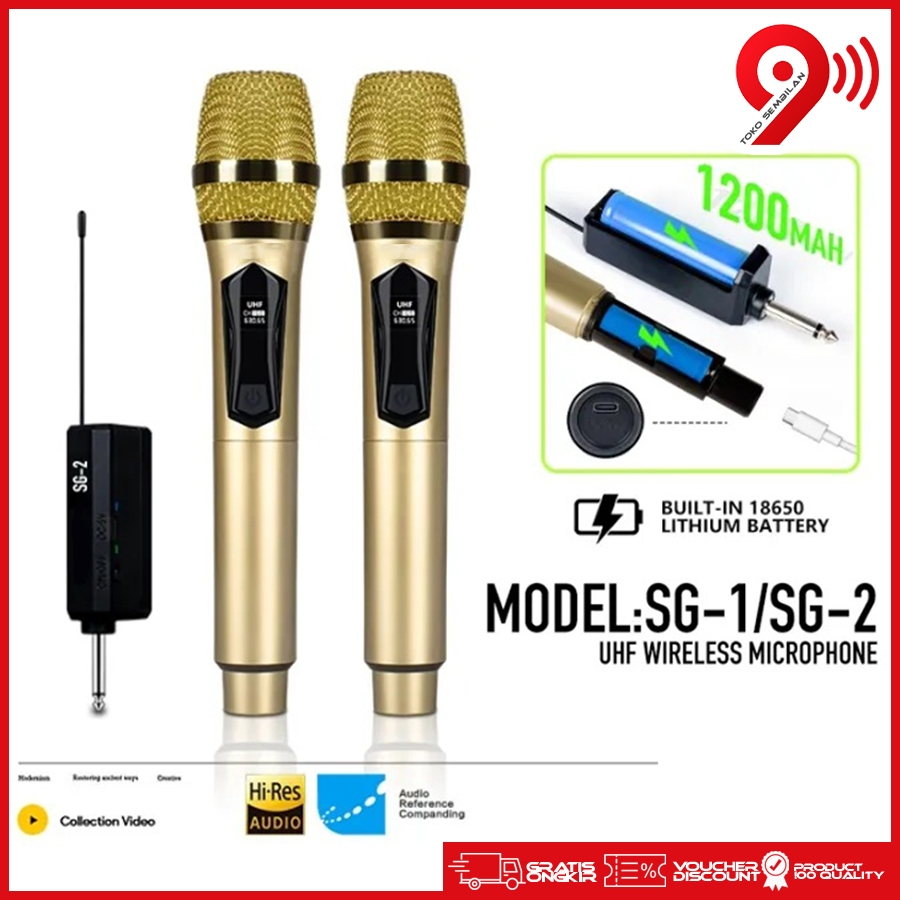 UHF Wireless Microphone Wireless Microphone karaoke one drag and two handheld frequency Microphone w