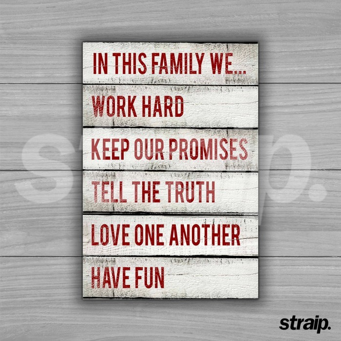 POSTER HIASAN PAJANGAN DINDING KAYU SIGN HOME FAMILY - IN THIS FAMILY WE