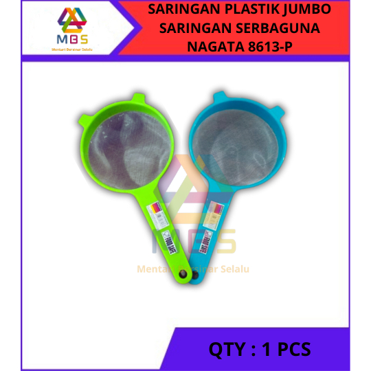 SARINGAN AYAKAN TEPUNG SANTAN TEH KOPI UK 13 X 17CM GAGANG PLASTIK NAGATA JUMBO SERBAGUNA 8613-P