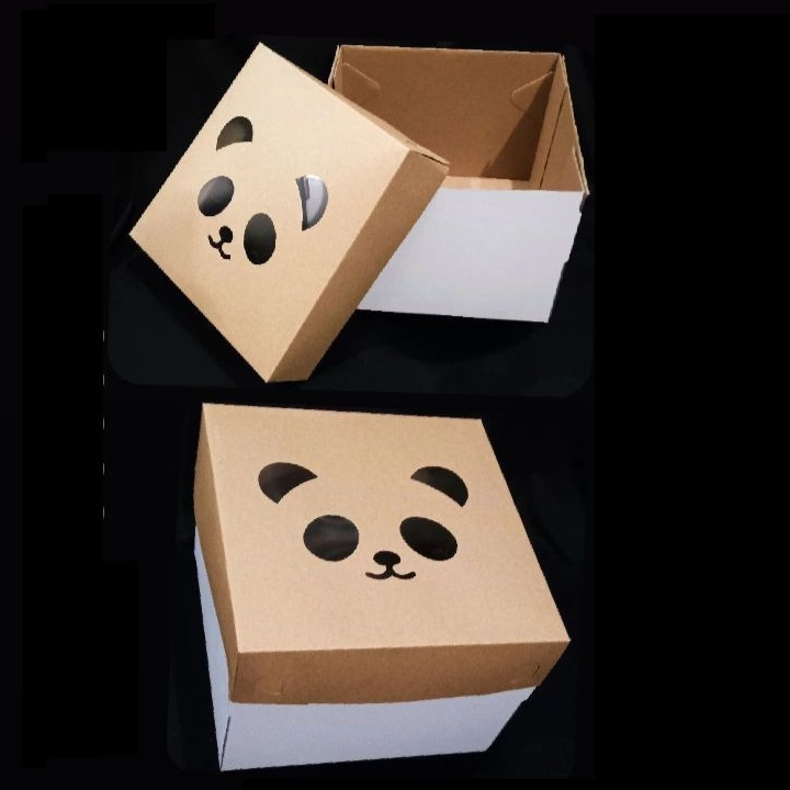 (3 Pcs) Kotak Mika Puding Dus Kue Ulang Tahun Box Brownies Marmer Tempat Cake Tinggi Size 25x25x18