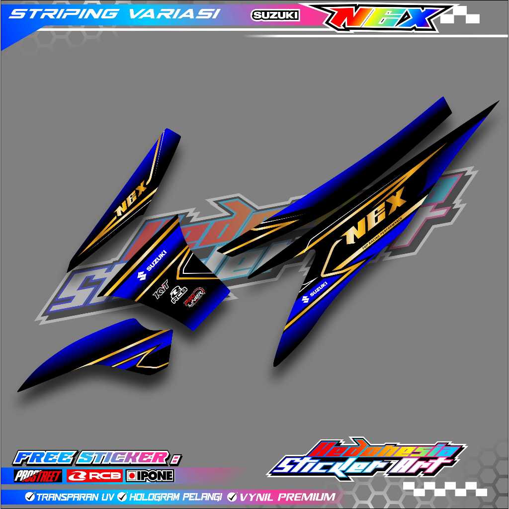 STRIPING VARIASI SUZUKI NEX 2 / STICKER LIST MOT0R SUZUKI NEX 2