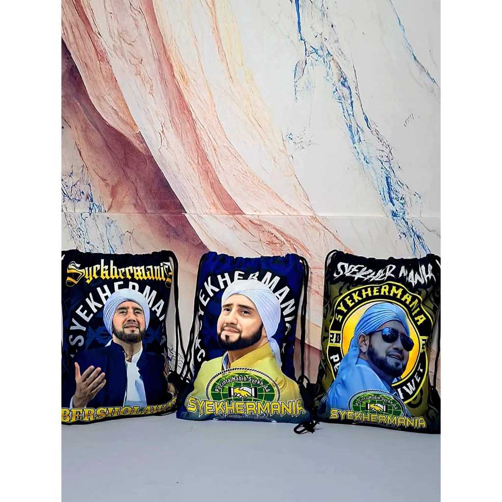 Tas Serut Syekhermania/Tas Serut Ransel Custom Nama/Tas Serut Ransel Pria Wanita