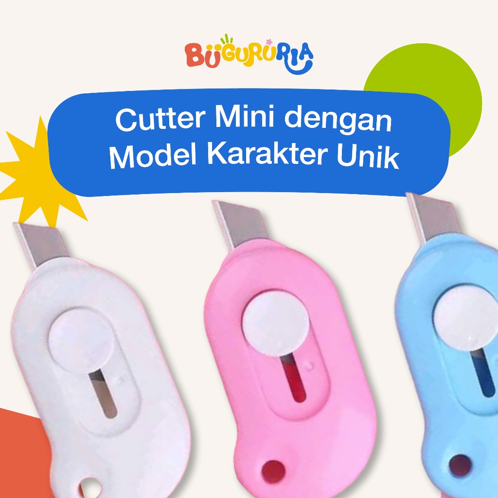 

Bu Guru Ria - Cutter Mini Motif Lucu Pisau Cutter Kecil Papper Cut Untuk Anak Prakarya