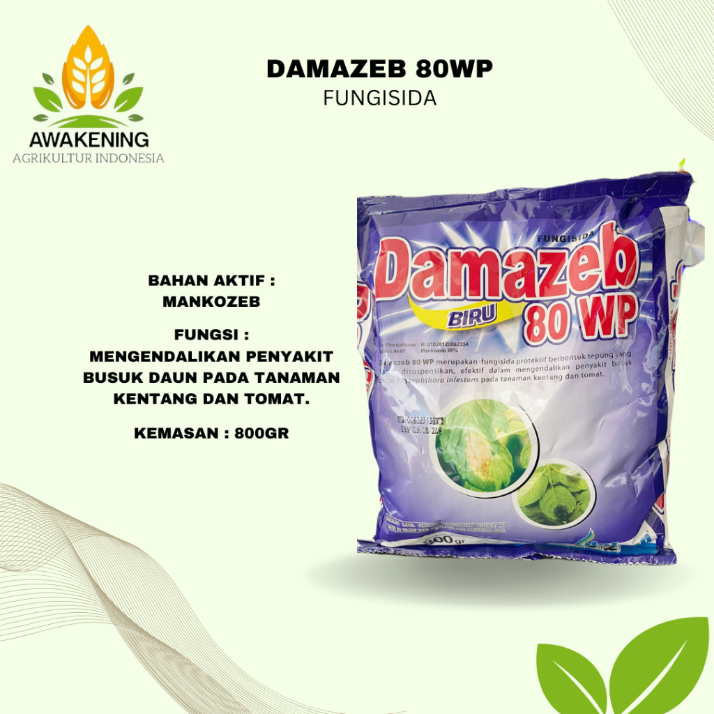 DAMAZEB 80WP 800GRAM FUNGISIDA MANKOZEB BIRU