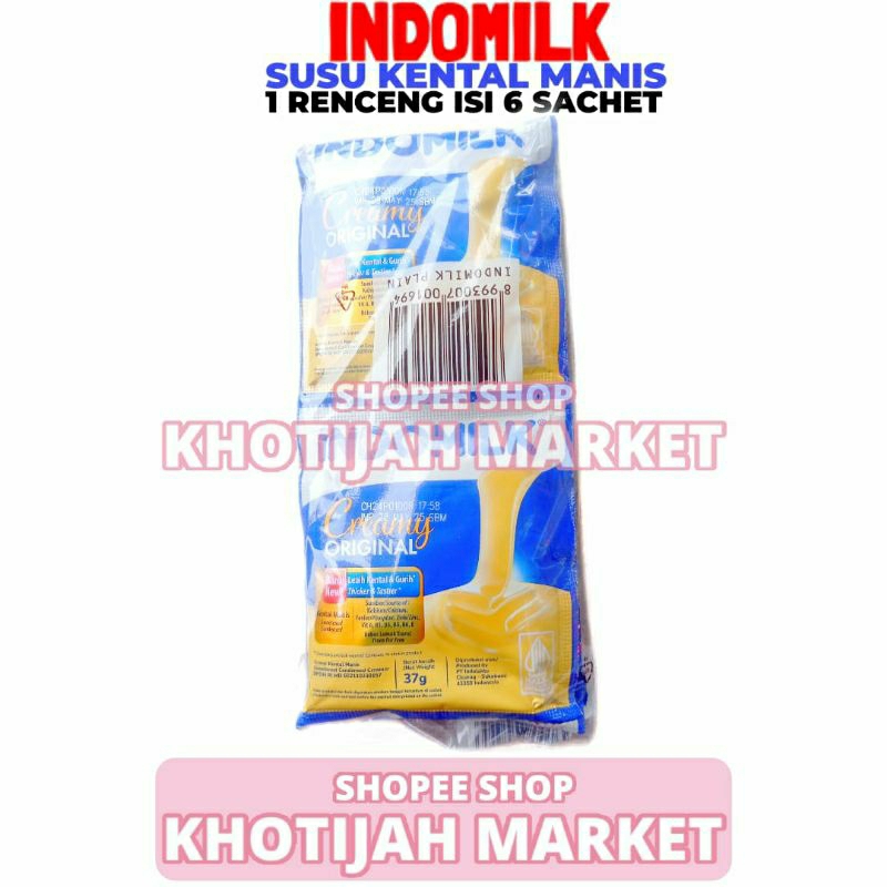 

Susu Kental Manis Indomilk Vanilla 1 Renceng Isi 6 Sachet 37 Gram