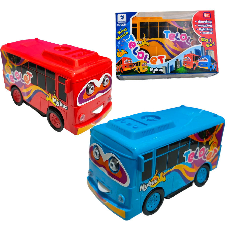 Mainan Bus Telolet Baterai Dancing Bus Oleng