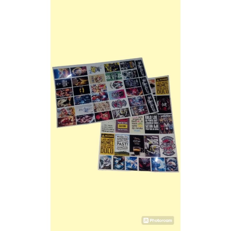 

stiker satu lembar banyak motif
