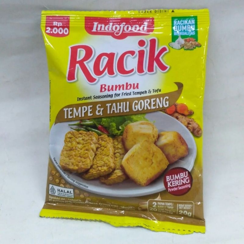 

INDOFOOD RACIK BUMBU TEMPE TAHU GORENG 20 GRAM - INSTANT SEASONING FOR FRIED TEMPEH TOFU - SJY SHOP MURAH LEBAY