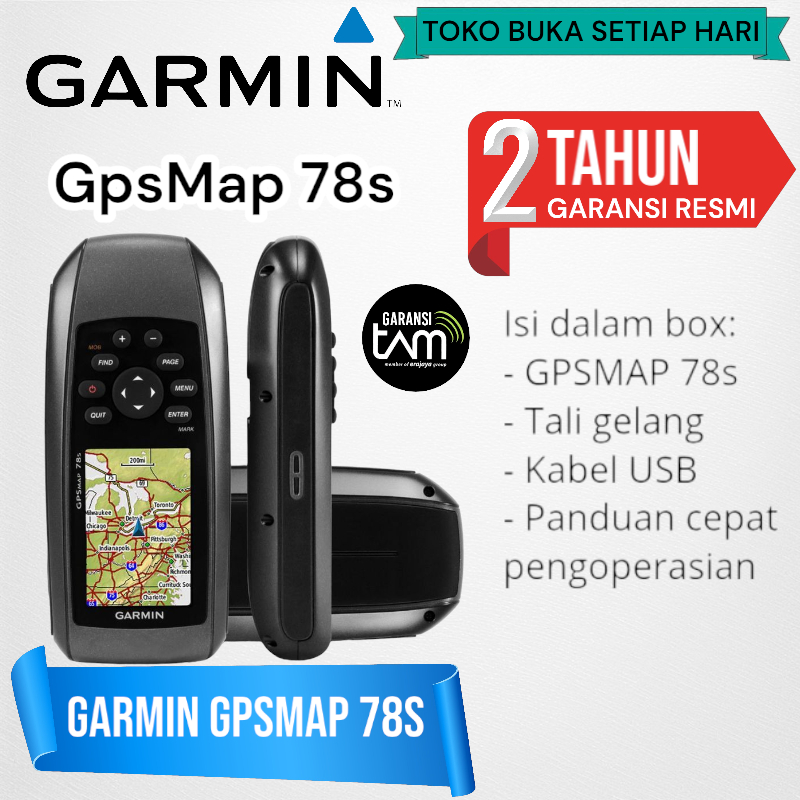 GARMIN GPSMAP 78s Peta Indonesia - GPS MAP 78S Garansi Resmi TAM 2 Tahun