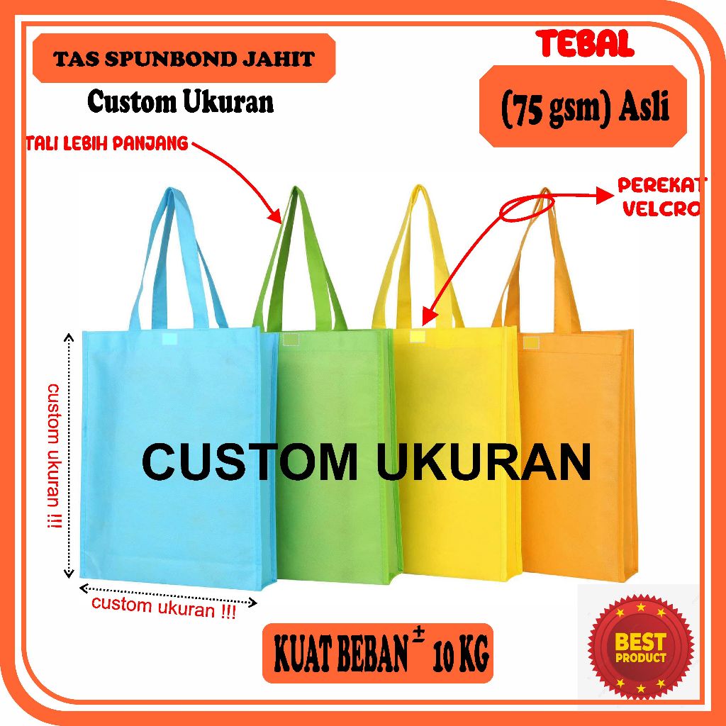 

Tas Spunbond Custom Ukuran Tas Goodybag Custom warna dan ukuran