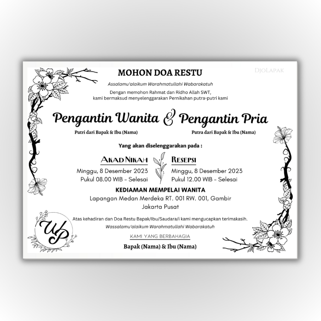 Undangan Nasi Kotak / Undangan Besek / Undangan Punjungan / Undangan Pernikahan / Undangan Kertas HV
