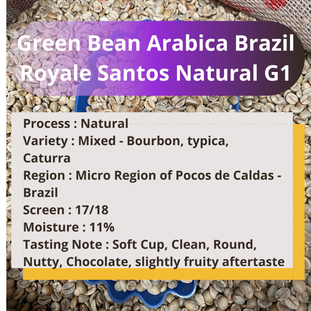 

Kopi Green Bean Arabica Brazil Royale Santos Natural G1 1KG kopi mentah