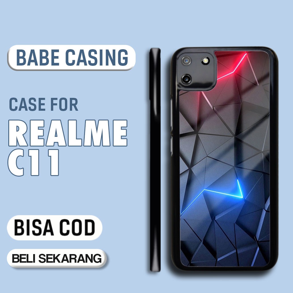 Case Realme C11 Terbaru - Casing Realme C11  - Motif Abstrak Kubik - Hardcase Premium Glossy - Softc