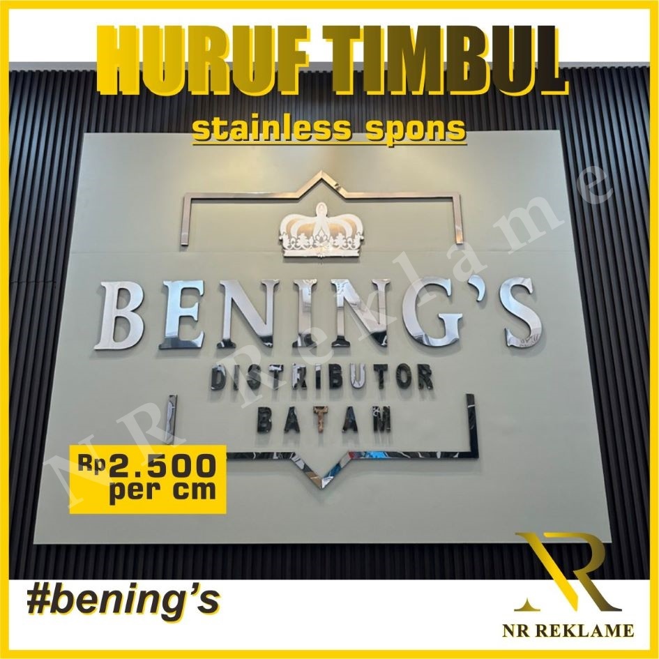 Huruf Timbul Stainless Spons