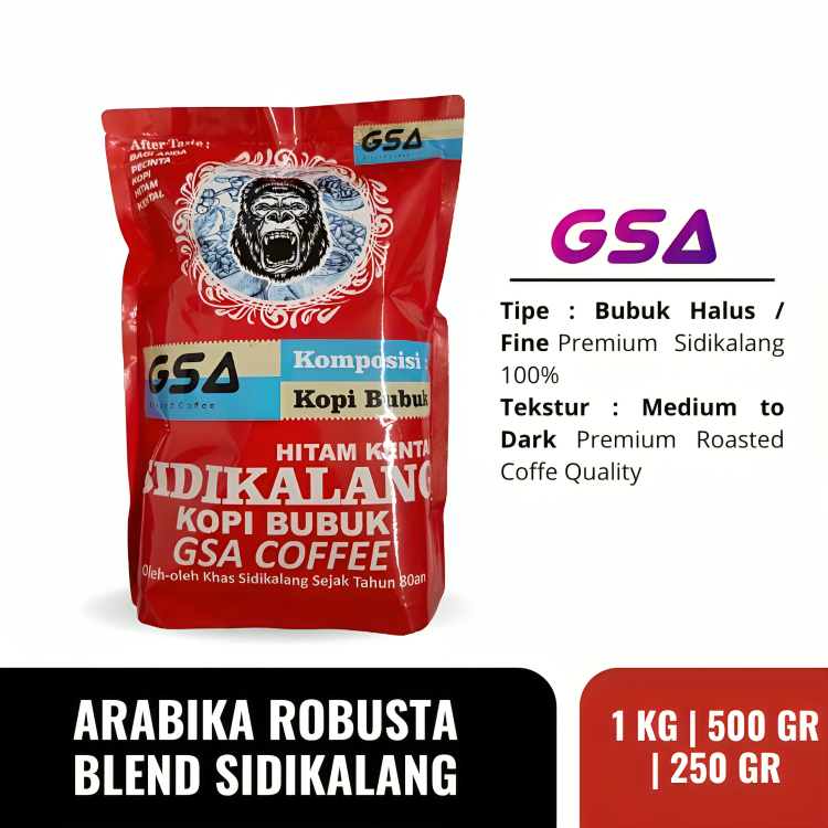 

Kopi Hitam Bubuk SIDIKALANG Murni 1Kg - Kopi Robusta Arabica Arabika Blend Medan Original 1 KG