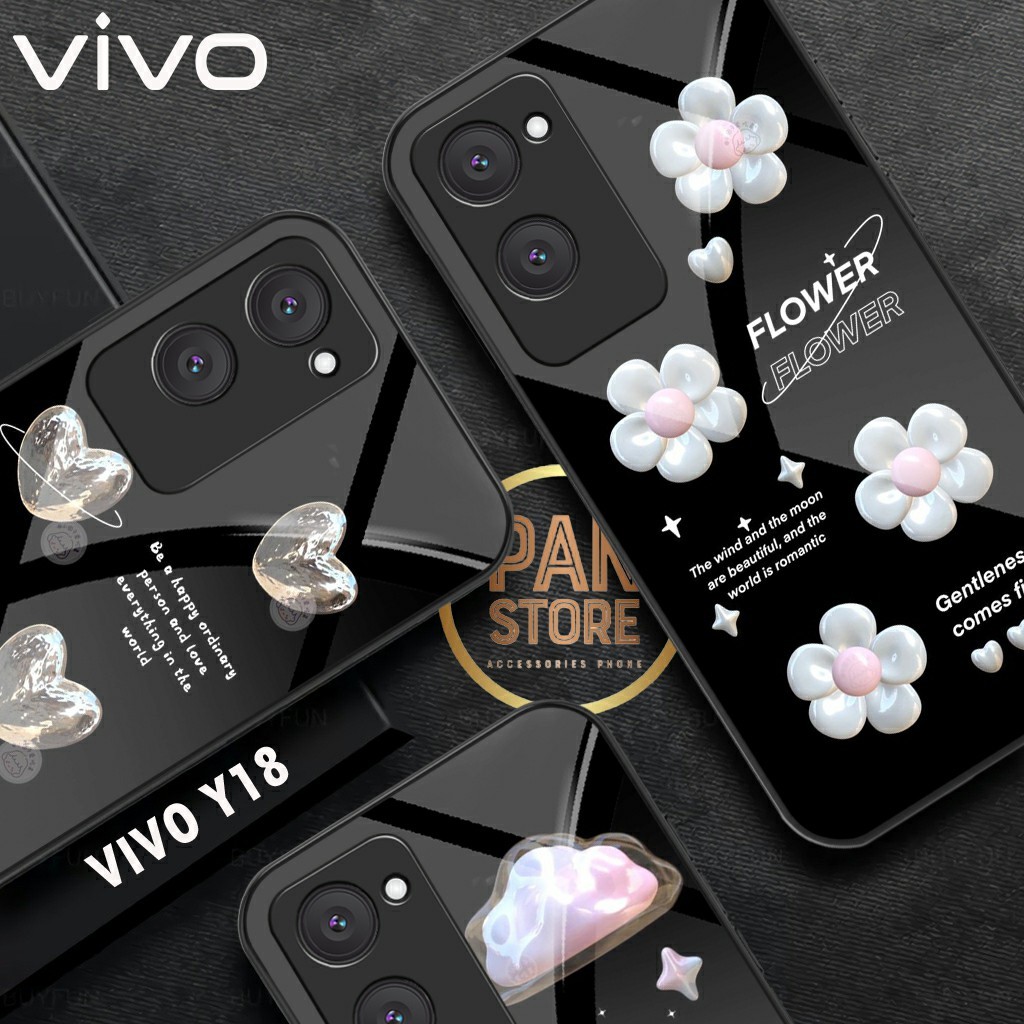 Softcase Glass Case Vivo Y18 2024 Terbaru Casing  Handphone Vivo Y18 2024   - Pelindung Handphone - 