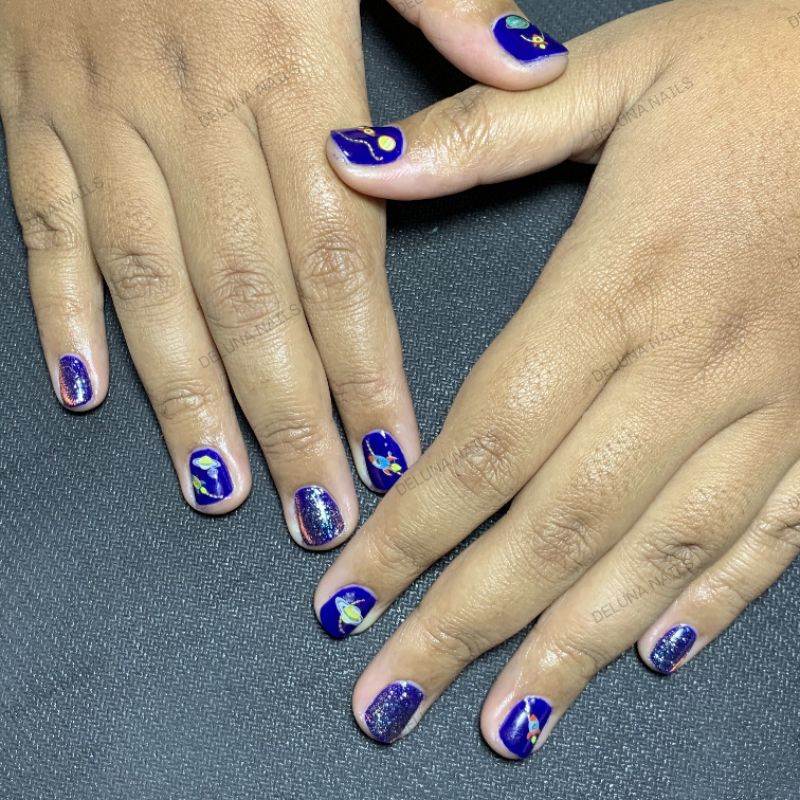 KUKU PALSU LUCU / KUKU PALSU AESTHETIC / CUSTOM NAIL ART  'CUTE UFO'