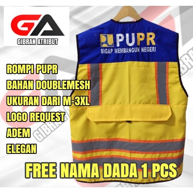 Rompi Pupr, Rompi Pu, Rompi Lapangan, Rompi Proyek, Rompi Safety, Rompi Drill, Rompi Pupr Kuning