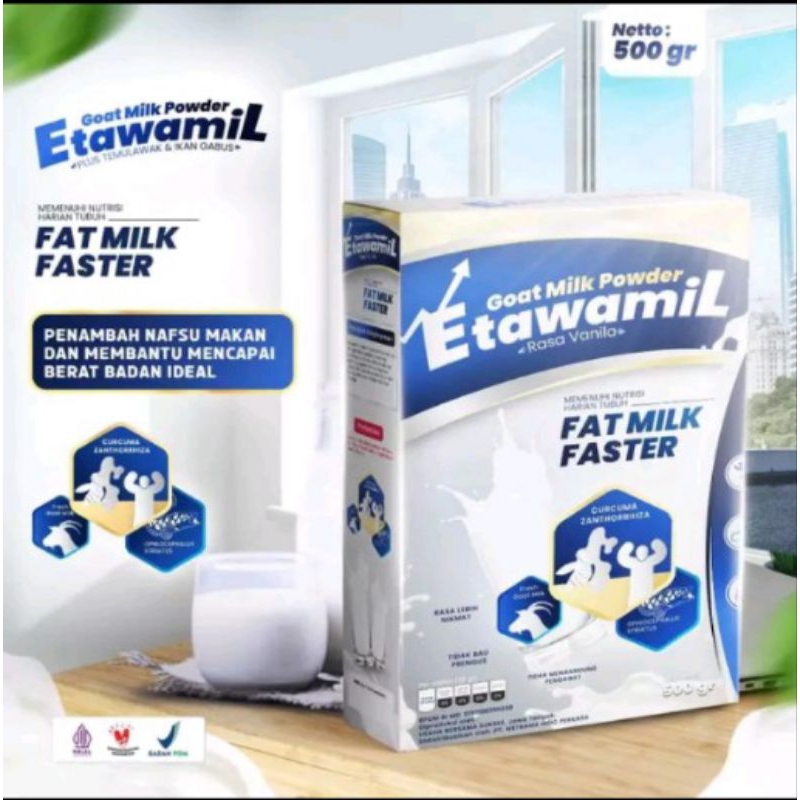 

ETAWAMIL WEIGHT GAIN RASA VANILA susu bubuk penambah nafsu makan dan berat badan HALAL' BPOM RI 500gr